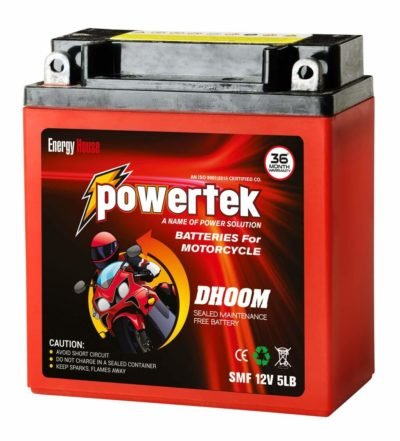 POWERTEK PT 5 MF 5 Capacity Bike Battery